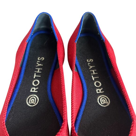 Rothy's The Point Red Flats Comfort Removable Insoles Washable Size 8 Women's - Picture 3 of 14